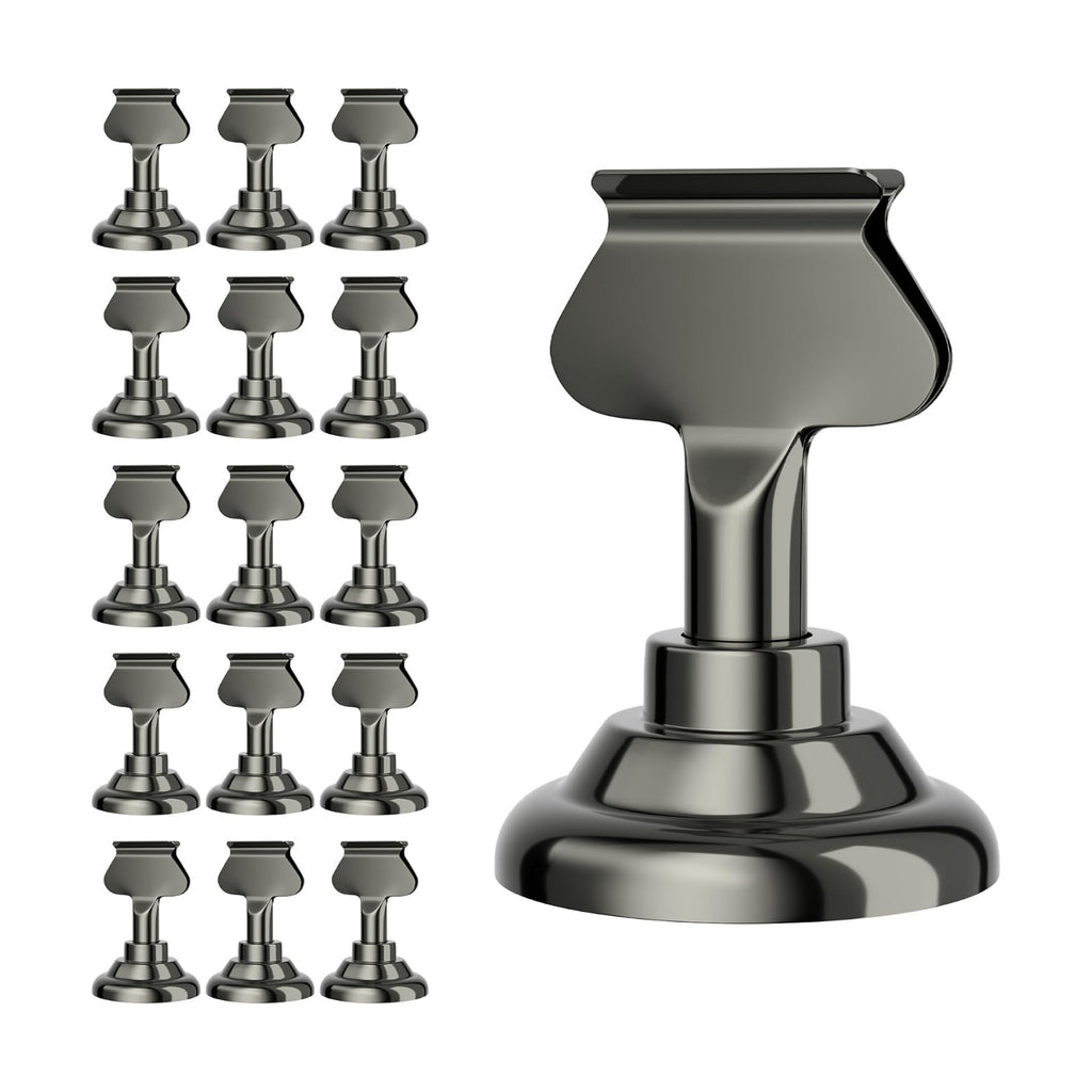 Urban Deco 16PK Table Number Holders Place Card Holders 1.7 Inch Table Card Holders Steel Card Holders for Photos, Food Signs, Memo Notes, Weddings, Restaurants, Birthdays(Nickel Black)