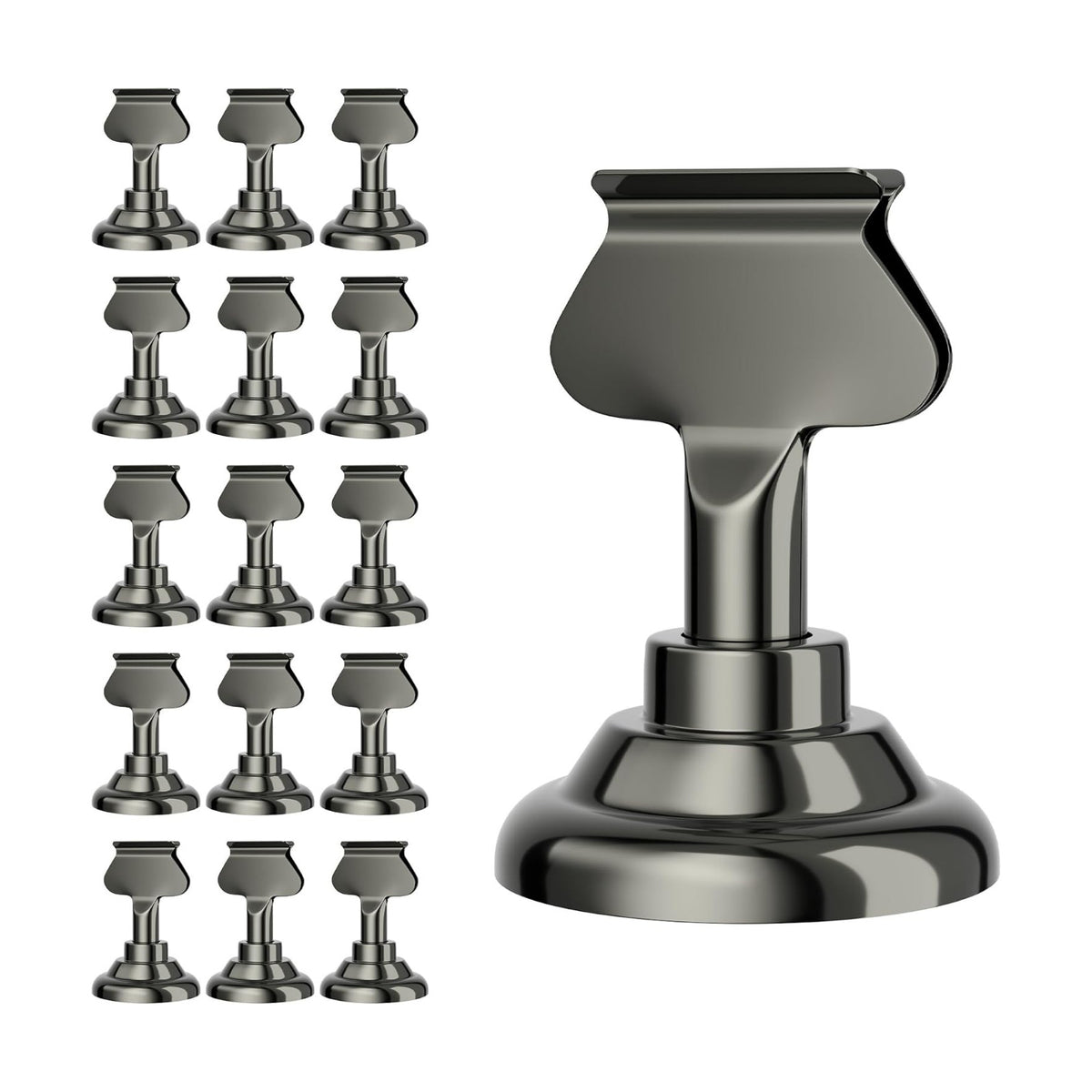 Urban Deco 16PK Table Number Holders Place Card Holders 1.7 Inch Table Card Holders Steel Card Holders for Photos, Food Signs, Memo Notes, Weddings, Restaurants, Birthdays(Nickel Black)