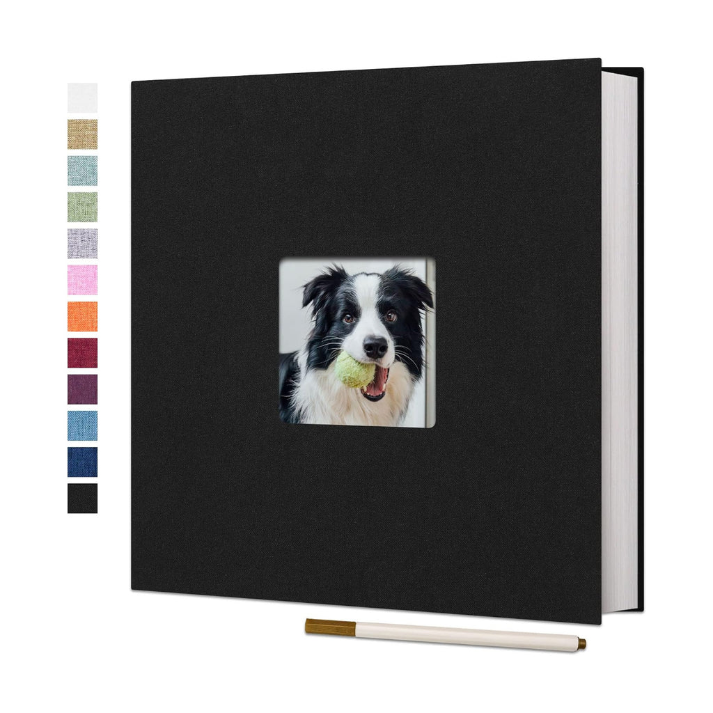 Vienrose Large Photo Album Self Adhesive for 4x6 8x10 10x12 Pictures Linen Scrapbook Album DIY 40 Blank Pages with A Metallic Pen