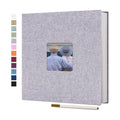 Vienrose Large Photo Album Self Adhesive for 4x6 8x10 Pictures Linen Scrapbook Album DIY 40 Blank Pages with A Metallic Pen