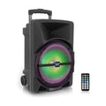 Pyle Wireless Portable PA Speaker System -1200W High Powered Bluetooth Compatible Indoor&Outdoor DJ Sound Stereo Loudspeaker wITH USB MP3 AUX 3.5mm Input, Flashing Party Light & FM Radio -PPHP1544B