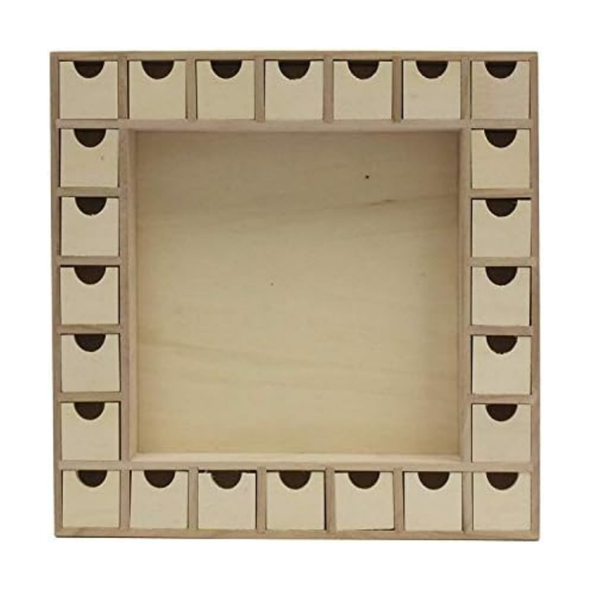 Creative Hobbies 13 Inch Christmas Advent Calendar Shadow Box - Pre Assembled with Removable Drawers - Unfinished Wood Ready to Decorate and Personalize - For DIY, Gifts & Crafts