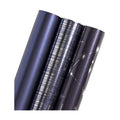 WRAPAHOLIC 30 Inch Navy Blue Wrapping Paper - Jumbo Roll Navy and Silver Constellation Wrapping Paper for Men, Birthday, Holiday, Father's Day, Baby Shower - 3 Rolls - 30 Inch x 120 Inch Per Roll