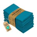 Ruvanti Cloth Napkins Set of 12, Cotton Enrich 18”x18” - Teal