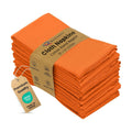 Ruvanti Cloth Napkins Set of 12, Cotton Enrich 18”x18” - Orange/Fall