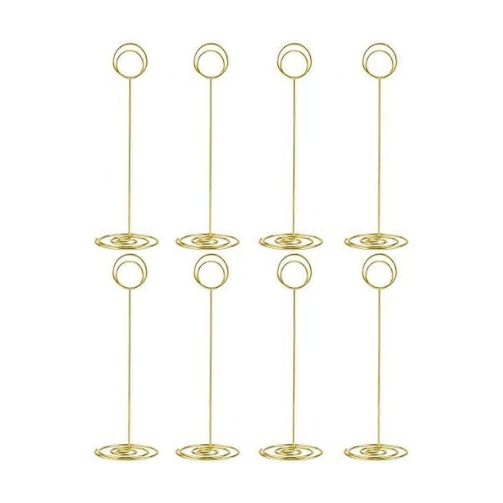 Radezon 20 Pack 8.75 inch Tall Table Number Holders Place Card Holder Table Picture Holder Wire Photo Holder Clips Picture Memo Note Photo Stand (Gold)