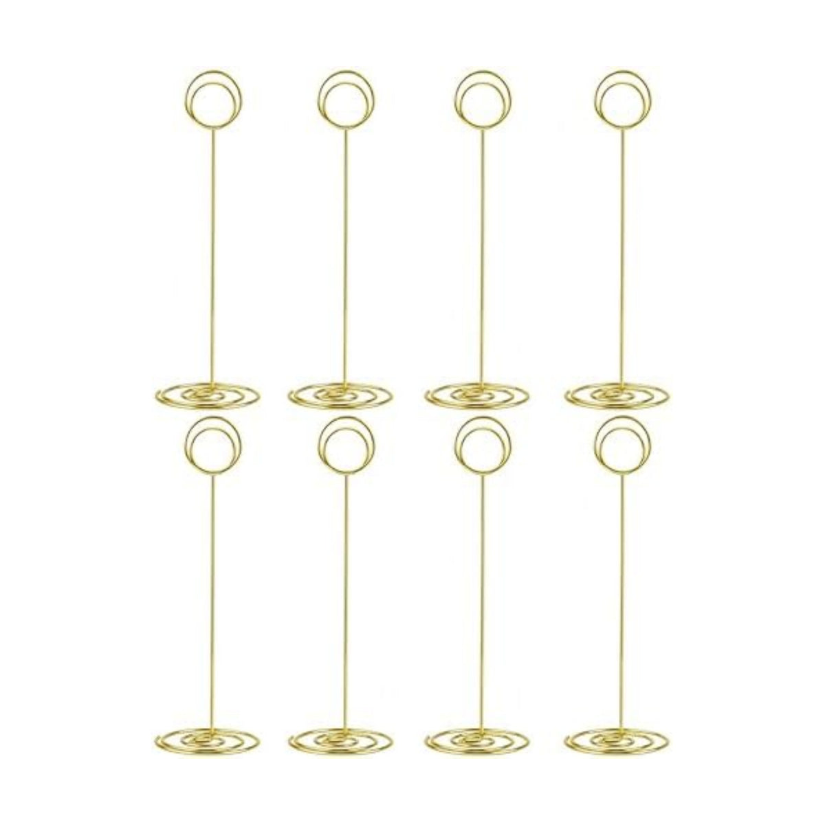 Radezon 20 Pack 8.75 inch Tall Table Number Holders Place Card Holder Table Picture Holder Wire Photo Holder Clips Picture Memo Note Photo Stand (Gold)