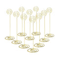 Jofefe Place Card Holders - 10pcs 8.6" Tall Table Card Holders Table Number Holders Table Picture Stand Wire Photo Holder for Place Cards Wedding Party Office Desk Name Memo Menu Clips (Gold)