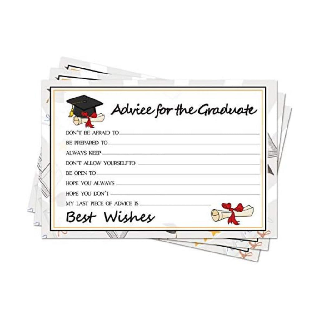 Graduation Wish Cards - 50PCs High School or College Graduation Advice Cards Supplies 2026 Decorations Grad Celebration Party Supplies for High School/College/Senior School