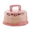 Plastic Small Cake Carrier Holder Cover Round Container with Collapsible Handles Suitable for 7 inch Diameter and 2.5 inch Height Cake (Pink)