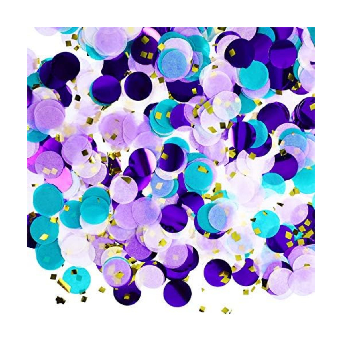TecUnite Purple Teal Confetti Tissue Table Confetti, 2.5 cm