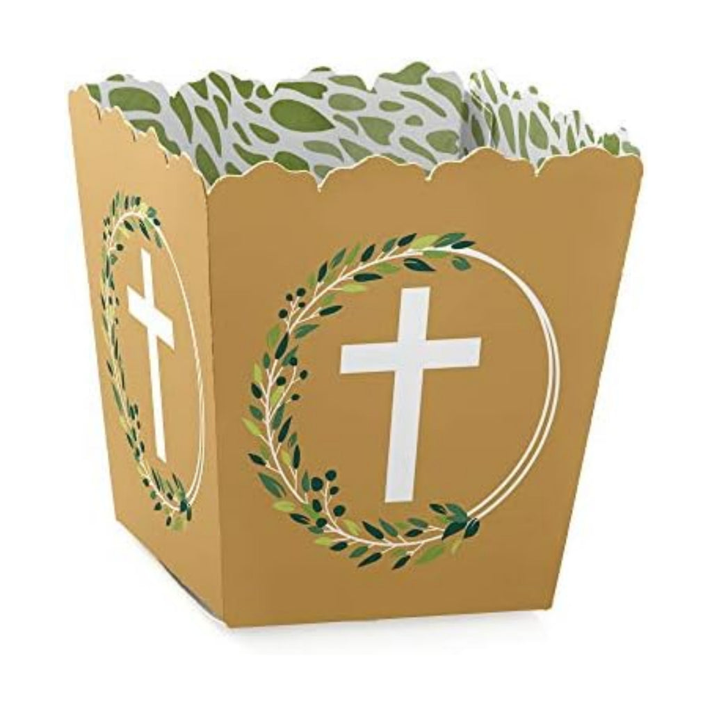 Big Dot of Happiness Elegant Cross - Party Mini Favor - Religious Party Treat Candy Boxes - Set of 12