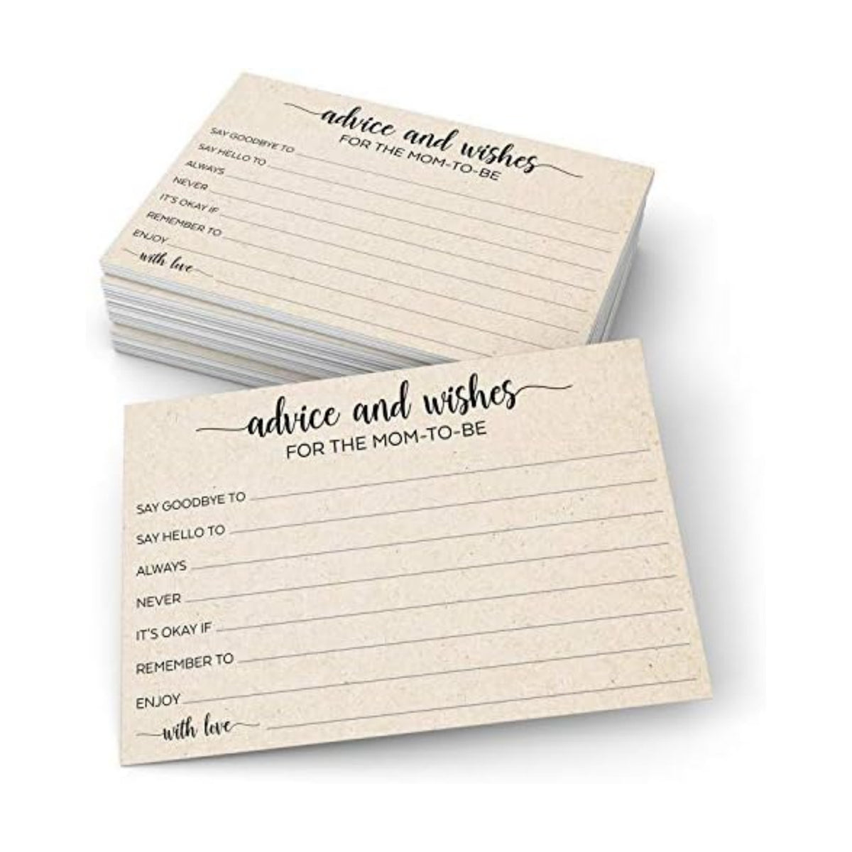 321Done Advice for the Mom to Be Cards, 4x6, Set of 50, Tan