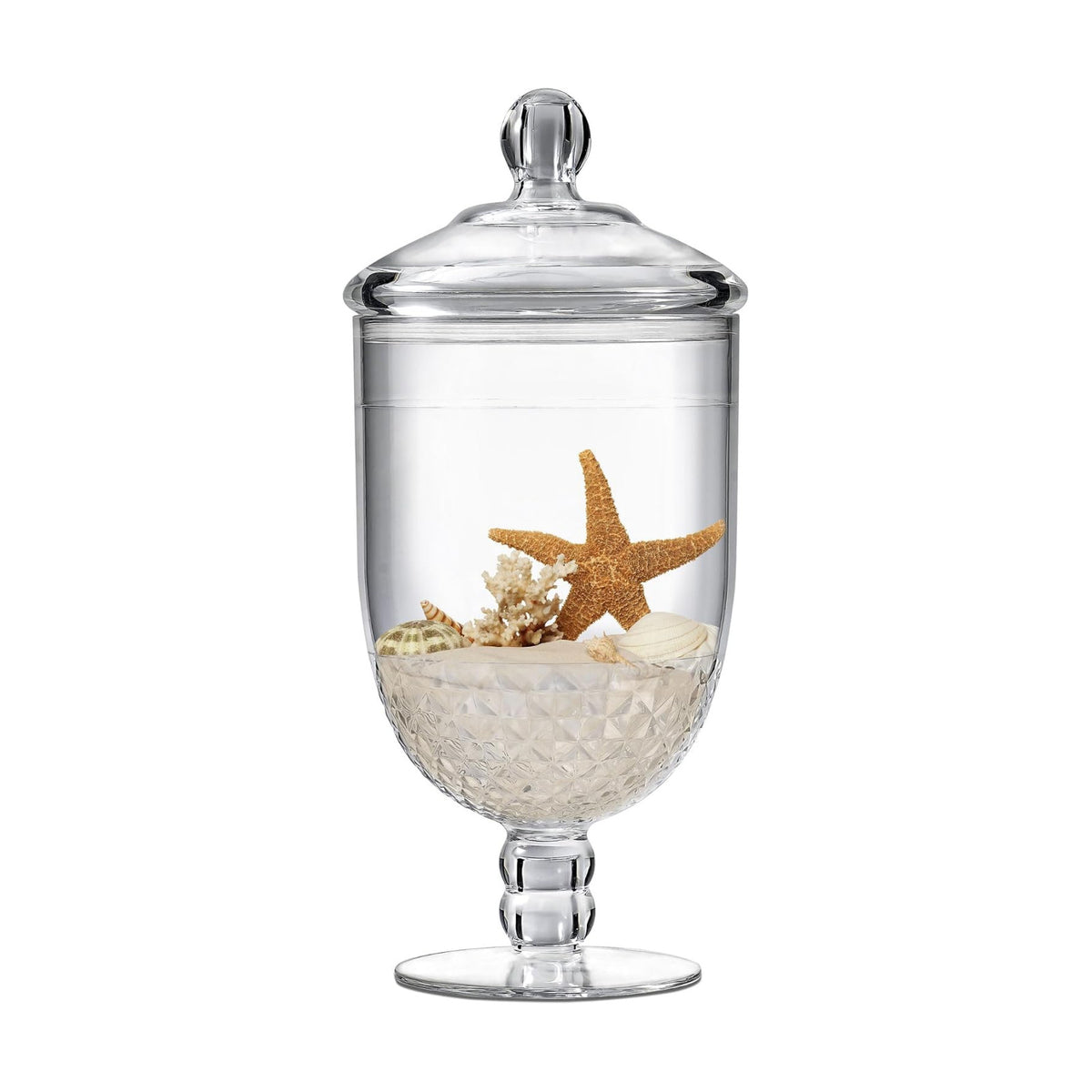 Apothecary Jar with Airtight Lid in Premium Acrylic Plastic, Decorative Weddings Candy Buffet, Elegant Storage Jar, 50-Ounce