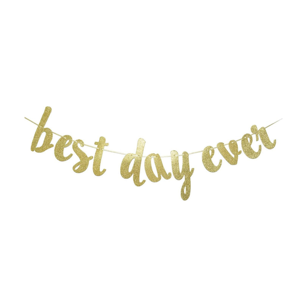 Qttier Best Day Ever Banner, Wedding Banner