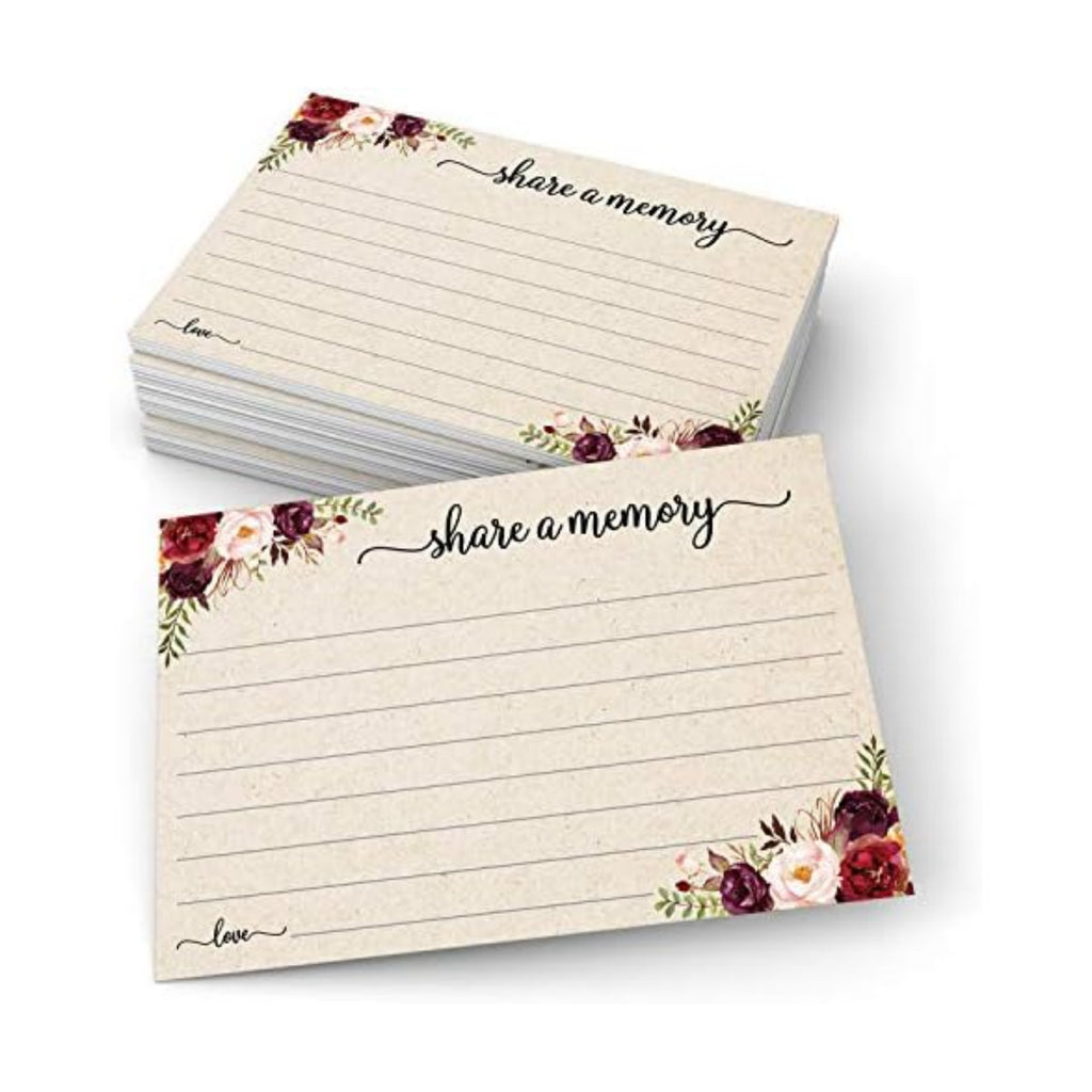 321Done Share a Memory Cards for Celebration of Life, 4x6, Red Rose, Tan