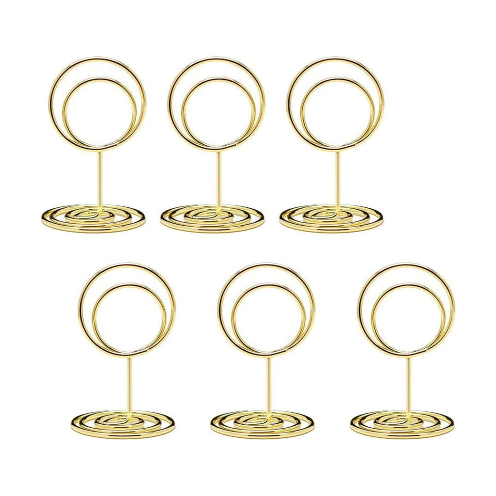 Jofefe 20pcs Mini Place Card Holders, Cute Table Number Holders, Small Size Table Card Holder Tables Number Stands, Wire Photo Picture Menu Clips for Wedding centerpieces, Anniversary Party (Gold)