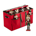 ZOBER Nutcracker Storage Containers - Ornament Christmas Figurine Storage Box - Christmas Village Containers Fits Up to 8 15-Inch Figurines & Xmas Decorations Accessories - Red