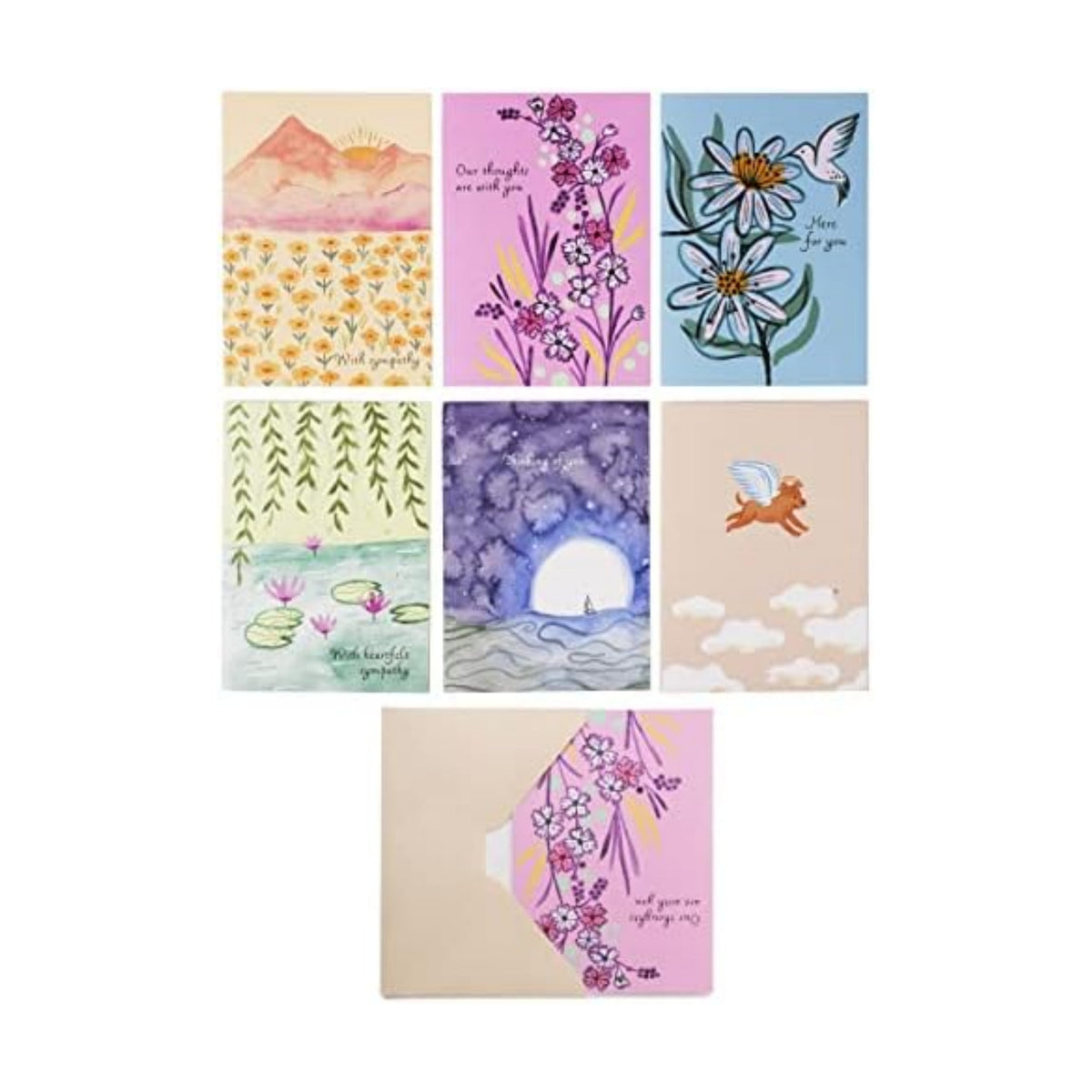 MPFY- Sympathy Cards Large 5" x 7", Pack of 11 with Envelopes, 6 Unique Designs, Condolence Card, Sympathy Card, Sympathy Cards Assortment, Sympathy Cards Bulk, Mother's Day Gift