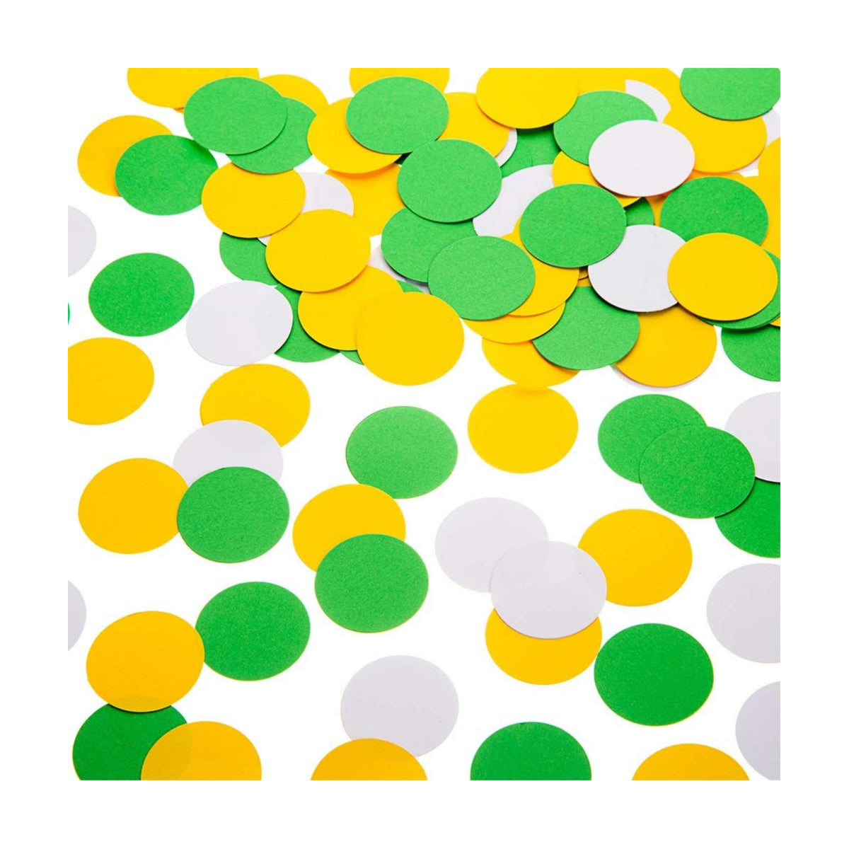 MOWO Yellow, Green and White Confetti Table Decoration, 1.2 inch, 200pc