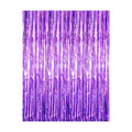 GOER 3.2 ft x 8.2 ft Metallic Tinsel Foil Fringe Curtains Party Photo Backdrop Party Streamers for Halloween Birthday,Graduation,New Year Eve Decorations (5 Packs,Purple)