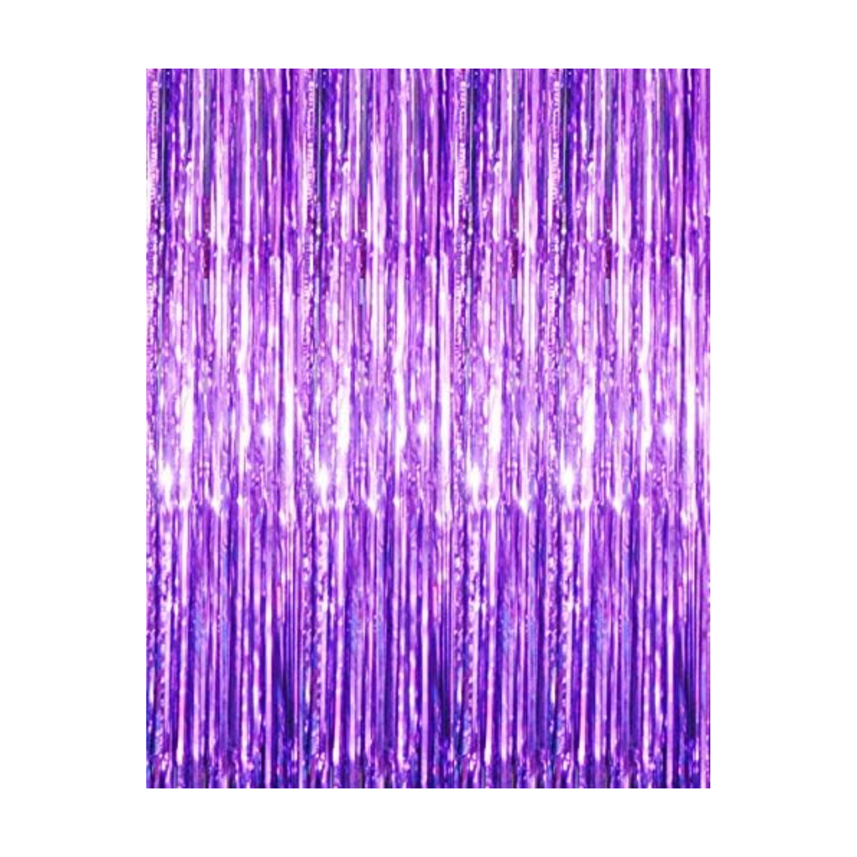 GOER 3.2 ft x 8.2 ft Metallic Tinsel Foil Fringe Curtains Party Photo Backdrop Party Streamers for Halloween Birthday,Graduation,New Year Eve Decorations (5 Packs,Purple)