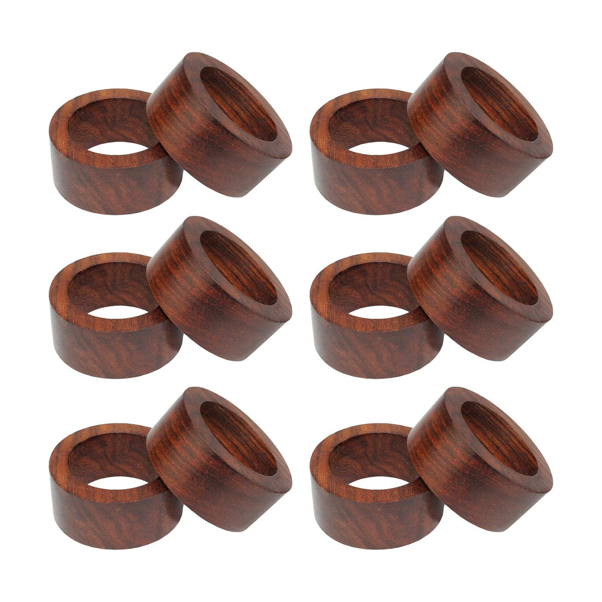COTTON CRAFT Solid Wood Napkin Rings - Set of 12 Classic Napkin Rings