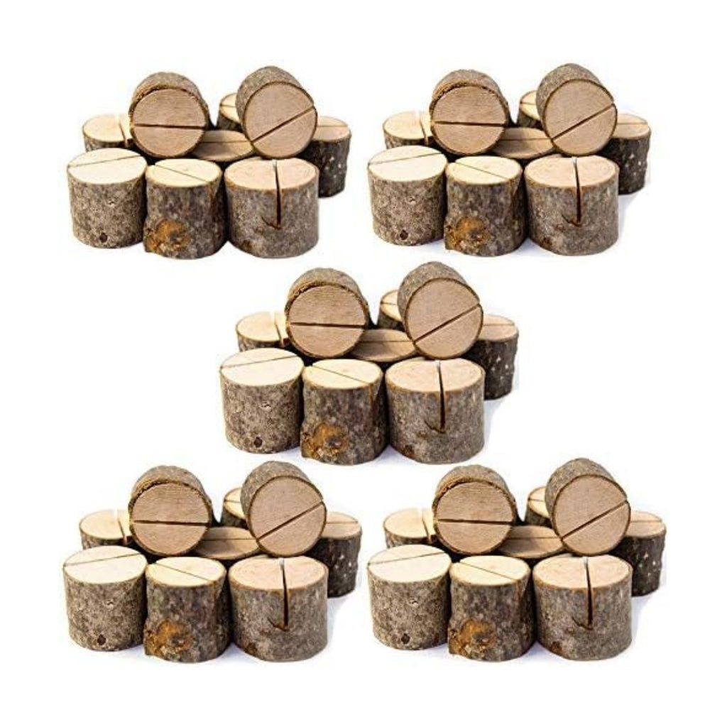 Rustic Wood Table Numbers Holder Wood Place Card Holder Party Wedding Table Name Card Holder Memo Note Card (50pcs)