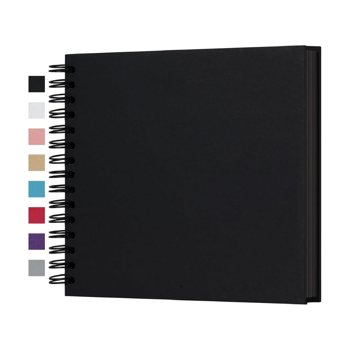 potricher 8 x 8 Inch DIY Scrapbook Album 80 Pages with Kraft Paper, Black