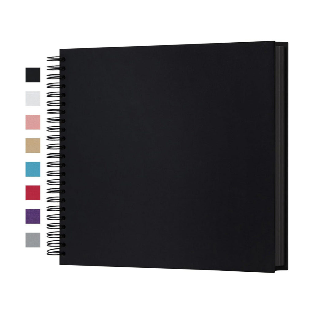 potricher 12 x 12 Inch Large DIY Scrapbook Photo Album 80 Pages, Black