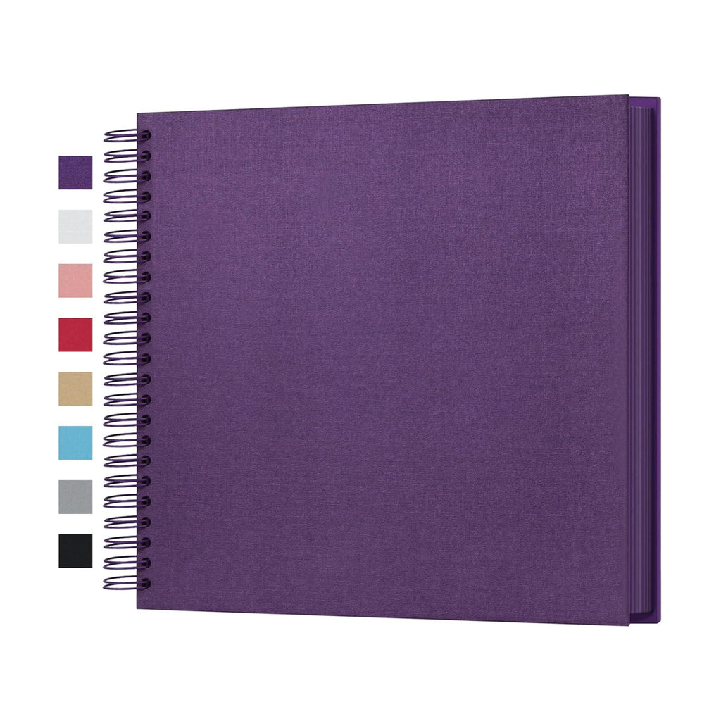 potricher 12 x 12 Inch Large DIY Scrapbook Photo Album 80 Pages, Purple