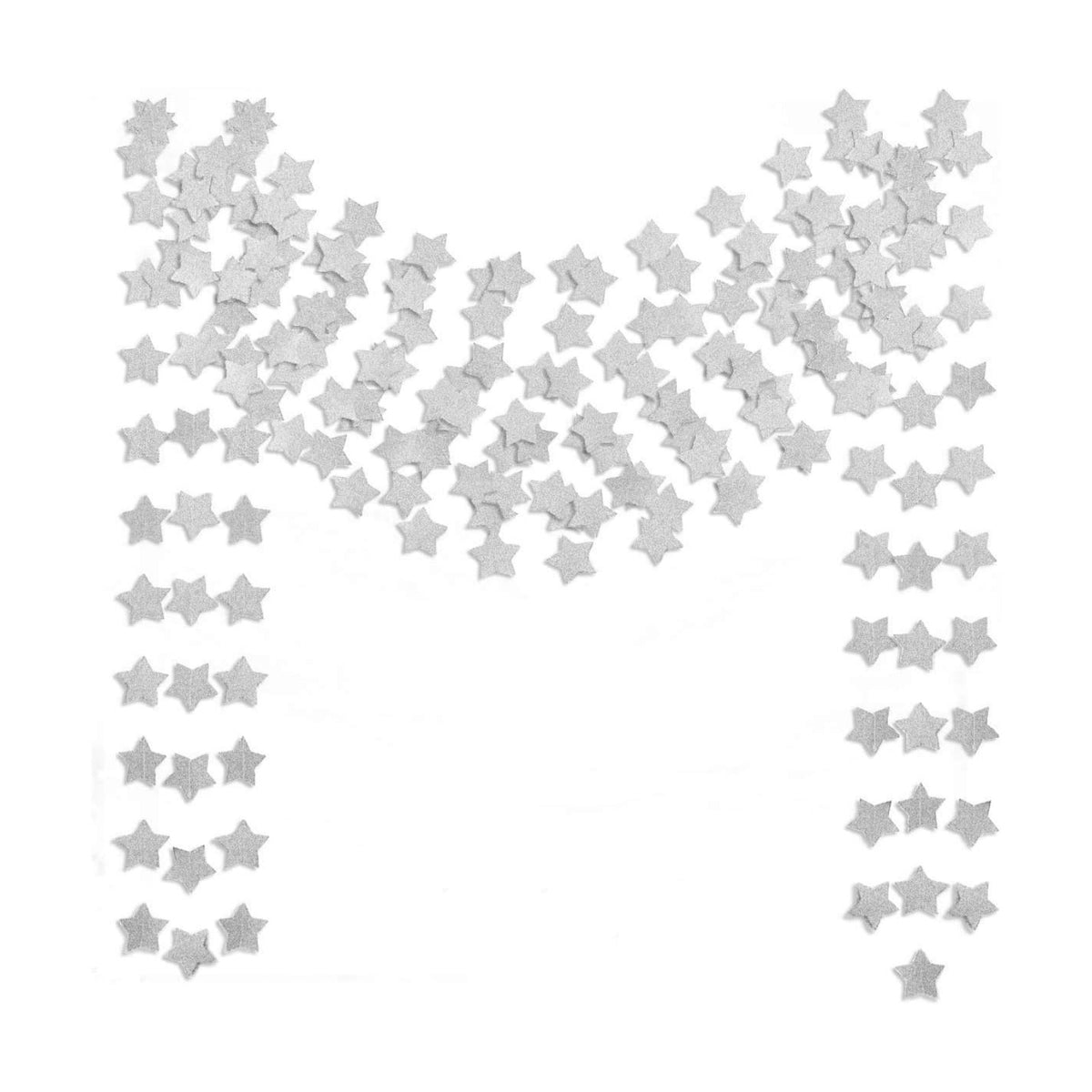 6 Pcs Glitter Silver Star Paper Garland Christmas Birthday Party Decorations Sparkling Bunting Banner Hanging Decorations for Bridal Shower Baby Shower Bachelorette Party Wedding Holiday (50 Feet)