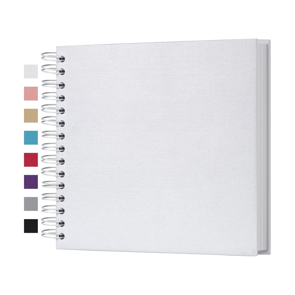 potricher 8 x 8 Inch DIY Scrapbook Album 80 Pages with Kraft Paper, White