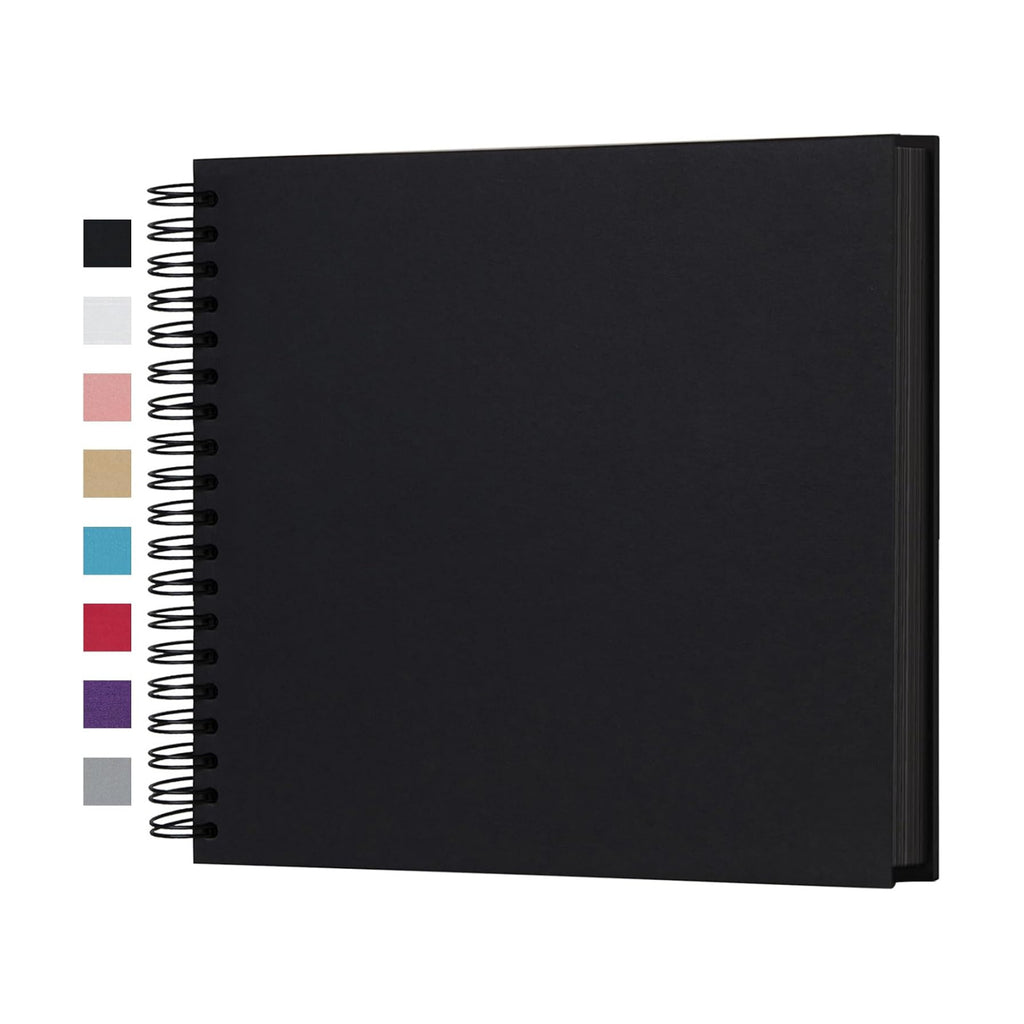potricher 10 x 10 Inch DIY Scrapbook Photo Album 80 Pages, Black