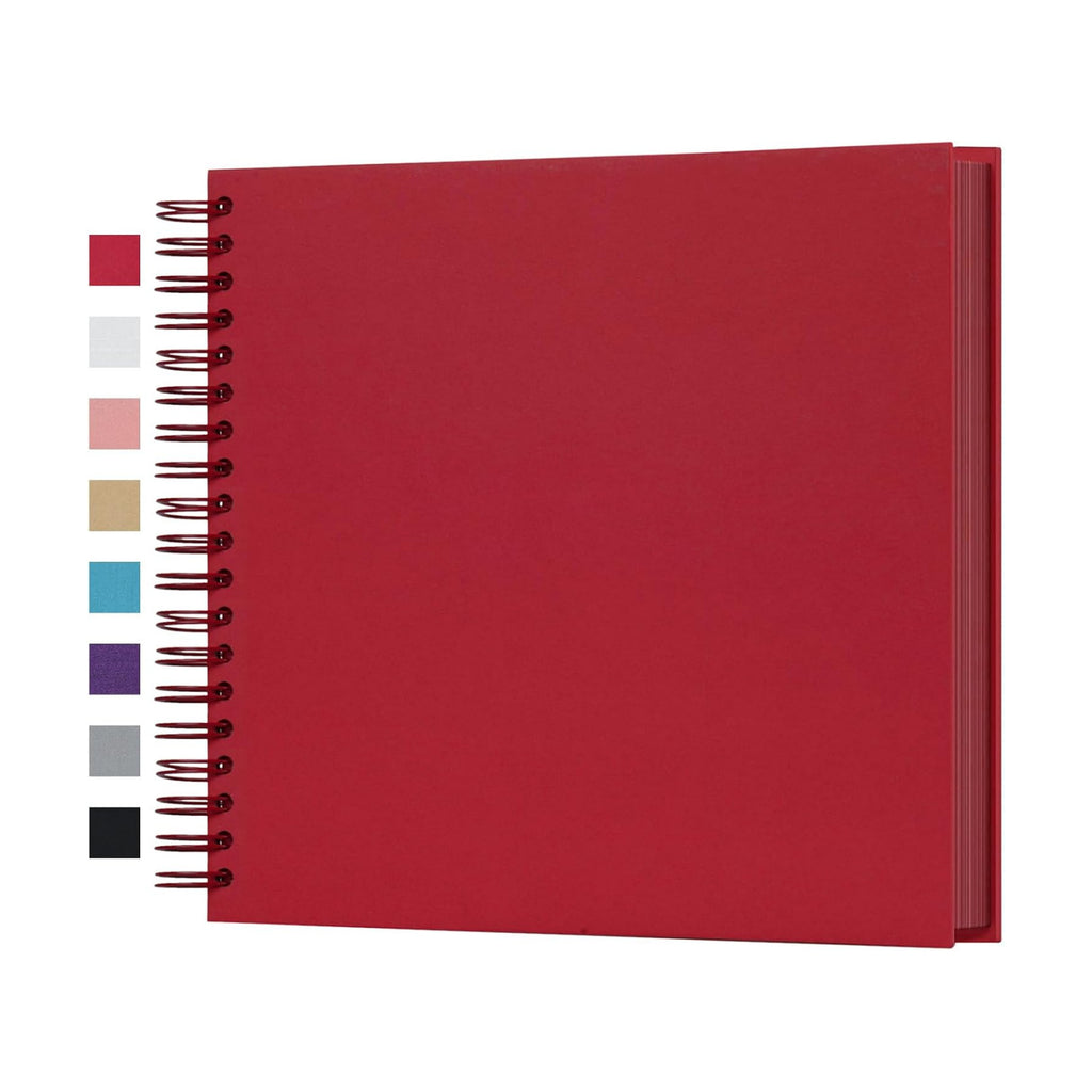 potricher 10 x 10 Inch DIY Scrapbook Photo Album 80 Pages, Red