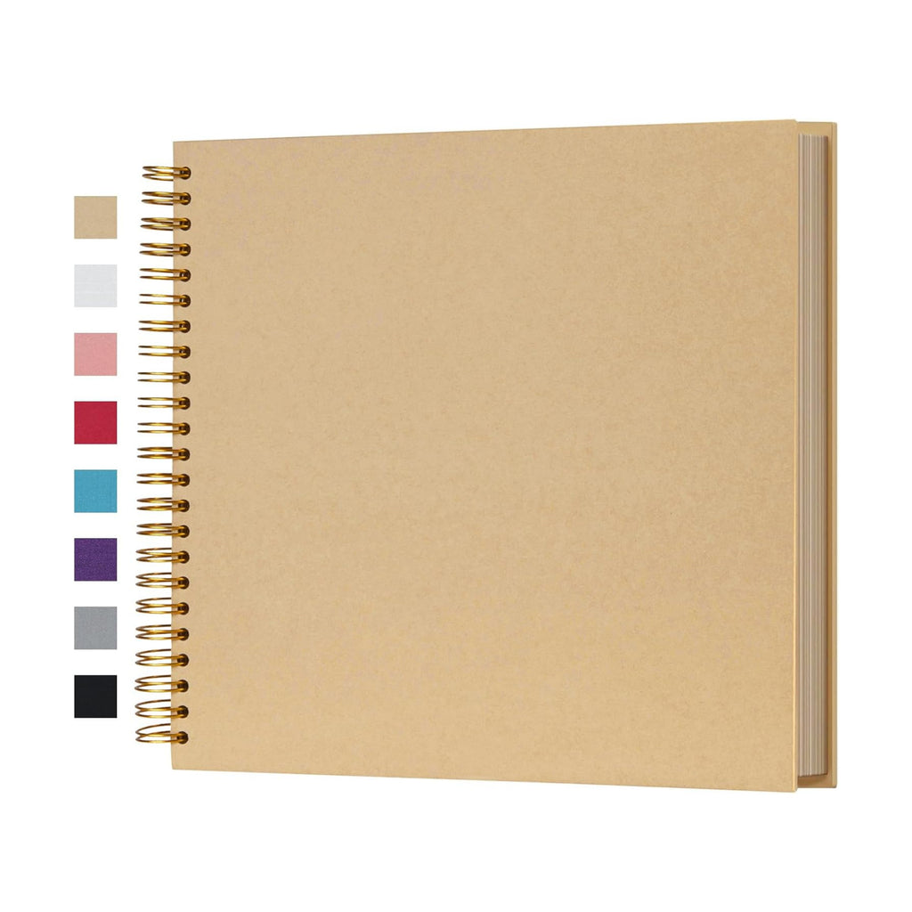potricher 12 x 12 Inch Large DIY Scrapbook Photo Album 80 Pages, Yellow