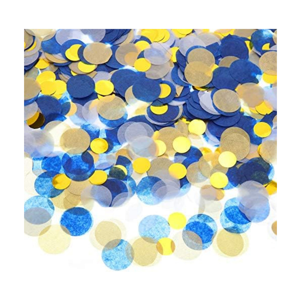 TecUnite Blue Gold Confetti Tissue Table Confetti, 2.5 cm