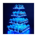 YestBuy 4 Tier Cupcake Stand with Blue Lights, Cupcake Tower Stand 50 Cupcakes