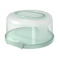Top Shelf Elements Round Cake Carrier Two Sided Cake Holder Serves as Five Section Serving Tray, Portable Fits 10 inch Cake, Box Comes With Handle, Container Holds Pies (Green)