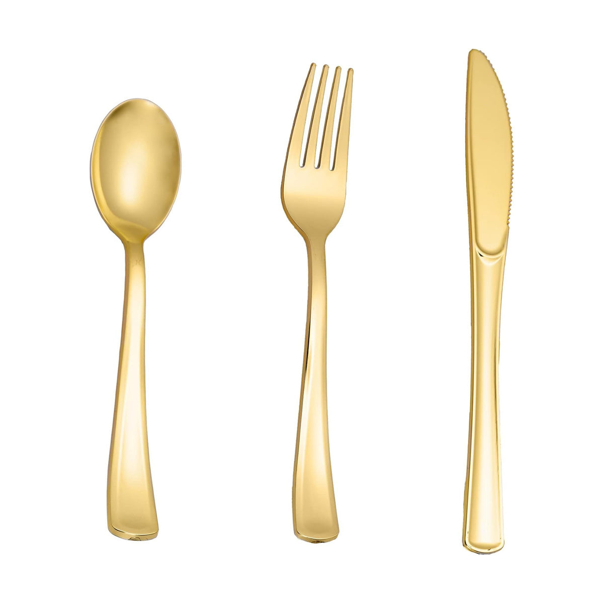 N9R 160PCS Gold Plastic Silverware, Disposable Plastic Cutlery/Utensils