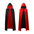 Adult Stand Collar with Hood Reversible Cloak Masquerade Cape for Halloween
