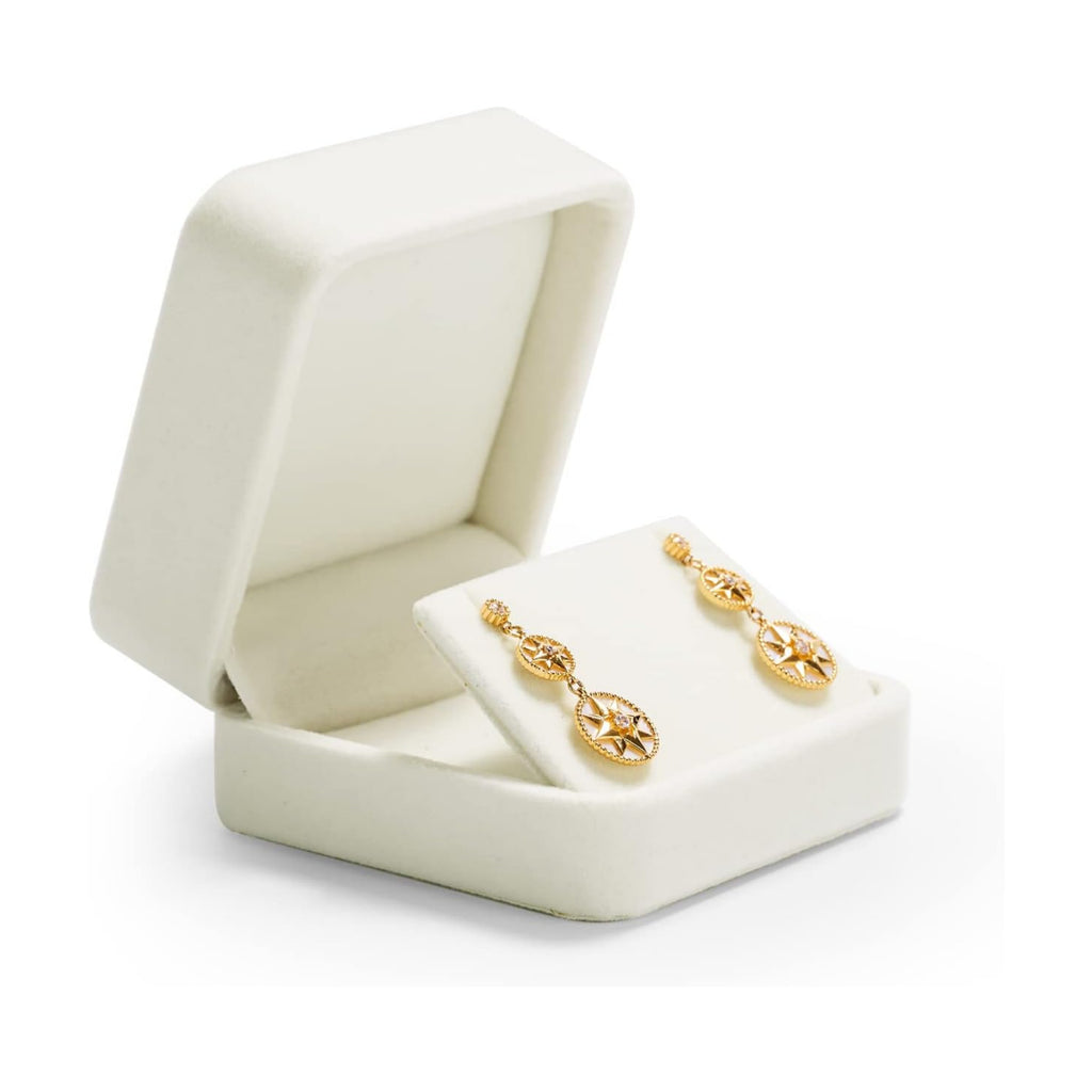 Oirlv White Velvet Earring Box，Perfect for Gift Giving
