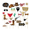 Blulu 26 Pieces Western Photo Booth Props Kit Party Decorations, Cowboy