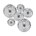 6-Pack Silver Party Decorations, Hanging Paper Fans Wall Decor
