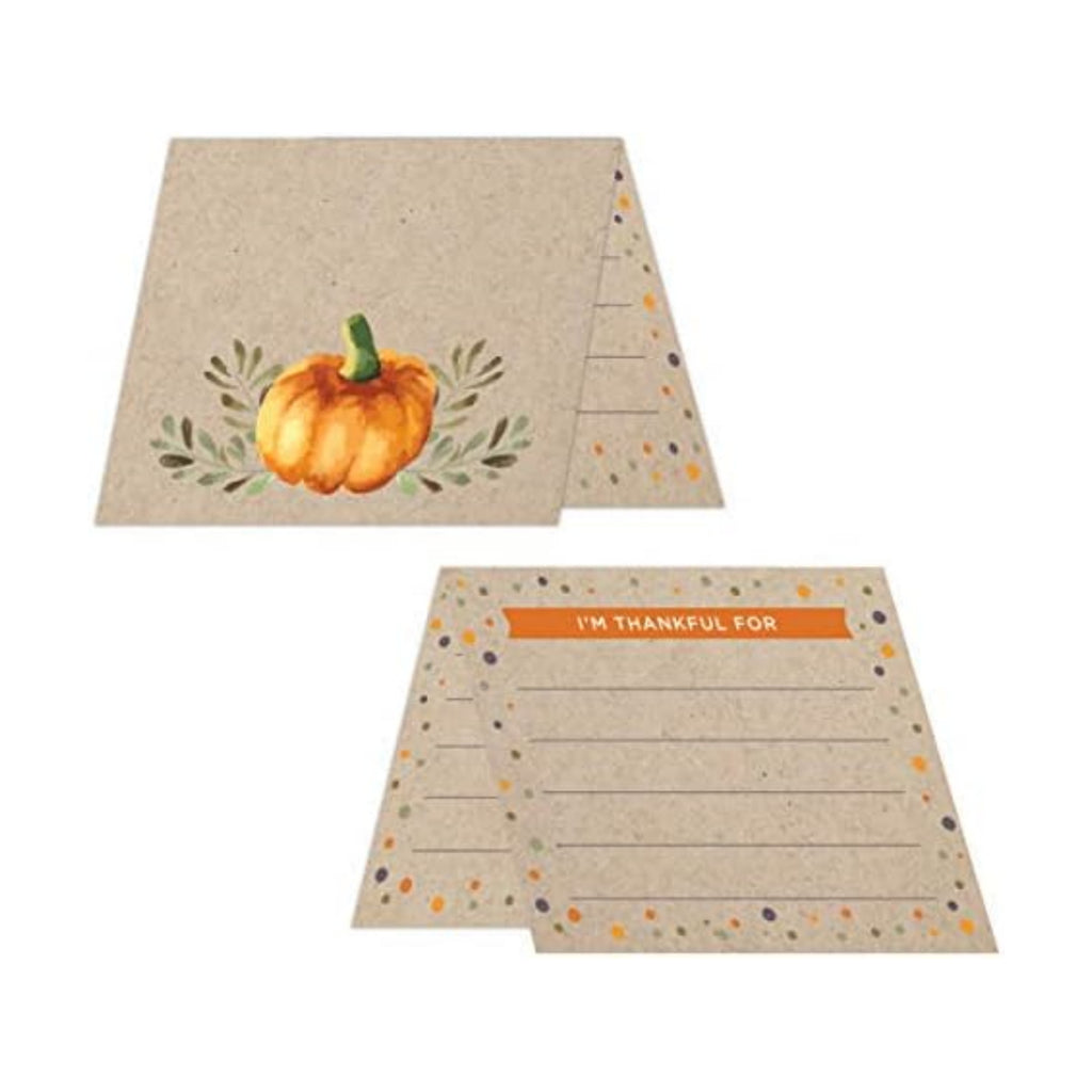 Koko Paper Co Thanksgiving Place Cards with Fill-in Gratitude Cards | Pack of 50 Cards | Printed on Heavy Card Stock.