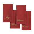 Threadmade Holiday Sentiments Napkins, Set of 4, Red - 20" W x 20" L