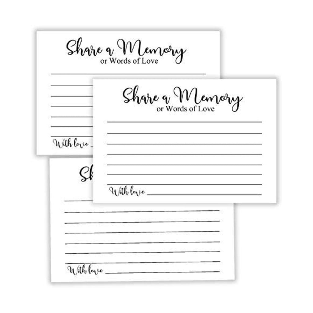 Share a Memory Cards, Funeral Guest Book, Memory Card for Celebration of Life, Graduation, Wedding, Retirement, Going Away Party, Pack of 50, 4x6 Inch