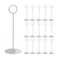 Urban Deco 16 Pieces Table Card Holder 8 inches Table Number Holders Place Steel Card Holders for Photos, Food Signs, Memo Notes, Weddings, Restaurants, Birthdays（Matte Silver）