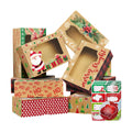 Party Funny 12 Christmas Cookie Boxes -Large Holiday Bakery Food Container for Gift Giving with 80 Count Christmas Foil Gift Stickers