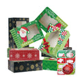 Party Funny 12 Christmas Cookie Boxes -Large Holiday Bakery Food Container for Gift Giving with 80 Count Christmas Foil Gift Stickers